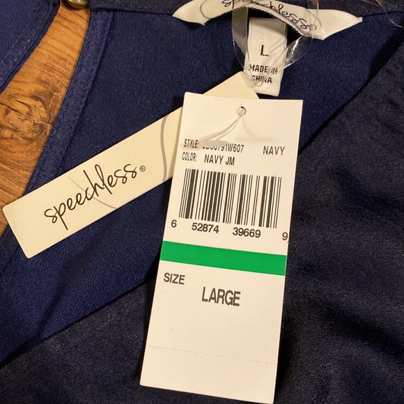 Navy Blue Double Ruffle Hem Cocktail Dress - Picture 5 of 8